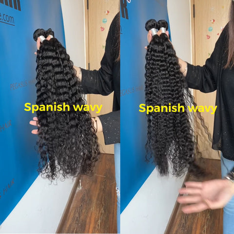 Spanish Wavy 9A 3/4 Bundles Remy Brazilian Hair Extension