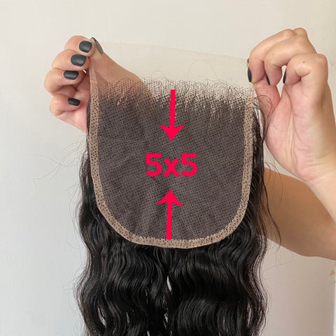 5x5 HD Swiss Lace Closure Bleached Knots Brazilian Natural Wave with Baby Hair  invisible lace Closure Human Hair