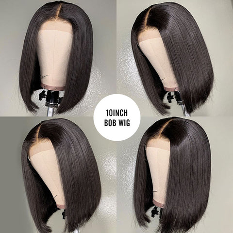 5 x 10" Bob Wigs Deal Lace Front Wigs 150% density remy hair swiss lace