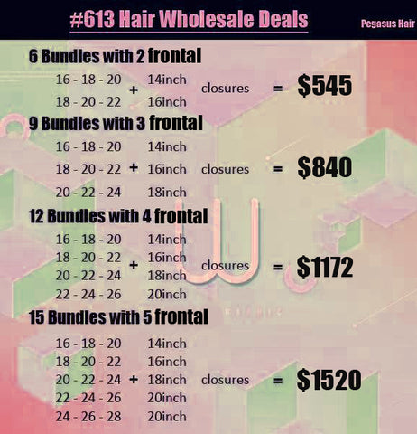 613 Lace Frontal With Bundles Human Hair Wholesale Deals