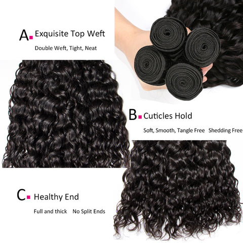 Water Wave Bundles Human Hair Bundle 28 30 Inch 3/4 Bundles Deal Raw Indian Hair Wet And Wavy Bundles Remy Hair Extension