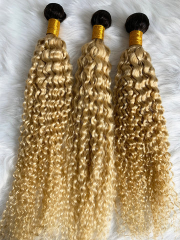  613 Blonde spanish wavy Brazilian Hair Bundle 10- 30 Inch Remy Human Hair Weave 1b/613 Honey Blonde 3/4 /10 Bundles / Lot