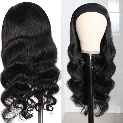 Body Wave Headband Wig Human Hair Wigs For Women Glueless Scarf Wig Brazilian Remy Hair With 180% Density
