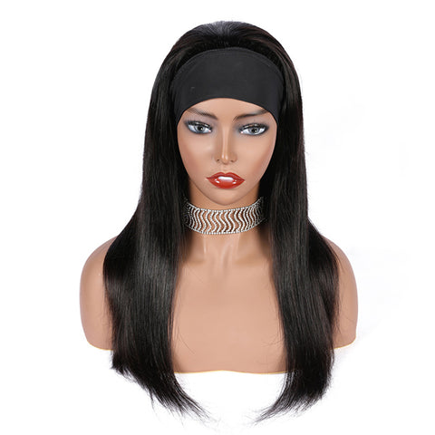 Straight Headband Wig Human Hair Wigs For Women Glueless Scarf Wig Brazilian Remy Hair With 180% Density