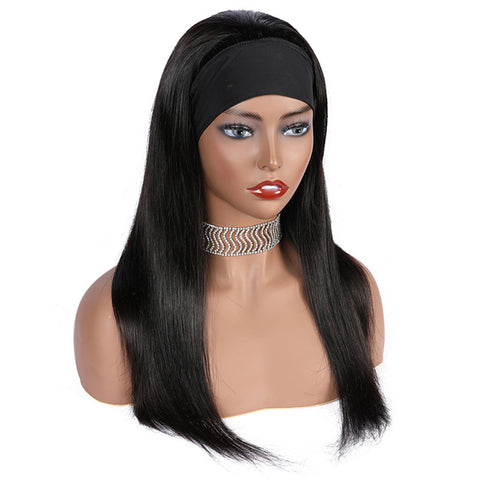 Straight Headband Wig Human Hair Wigs For Women Glueless Scarf Wig Brazilian Remy Hair With 130% 150% 180% Density