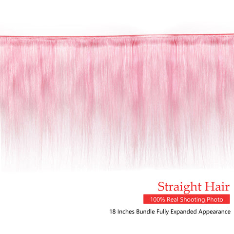 Remy Human Hair Bundles Pink Brazilian Hair Weave Bundles Silky Straight Wholesale 3/4 Bundles Hair Vendor