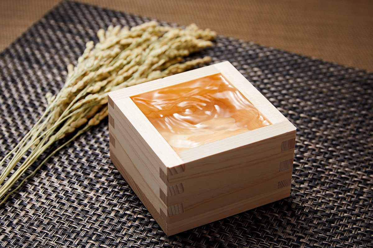 Cypress Wood Square Sake Masu Cup