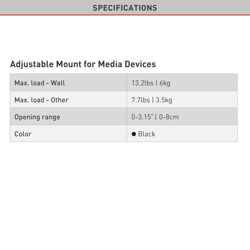 Barkan Adjustable Mount for Media Devices