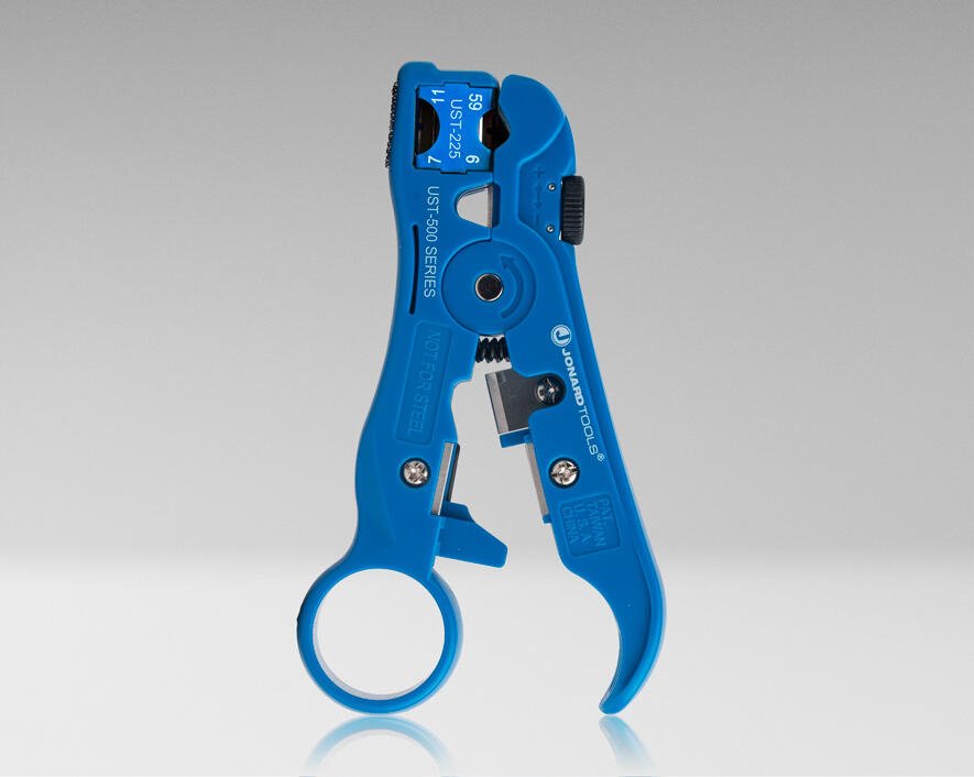 Jonard Tools Universal Cable Stripping Tool with Cable Stop for COAX, Network & Telephone Cables, UST-525