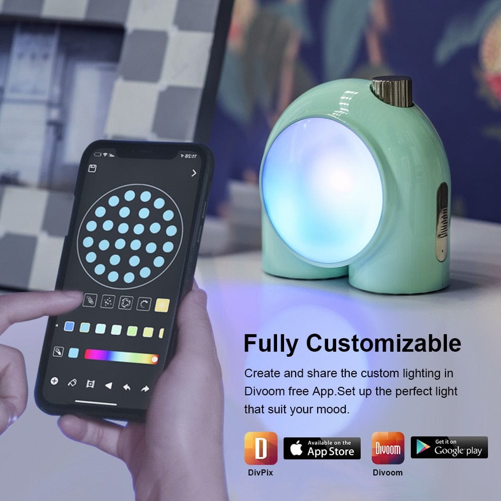 Divoom Planet-9: Programmable RGB Mood Lamp with Music Control