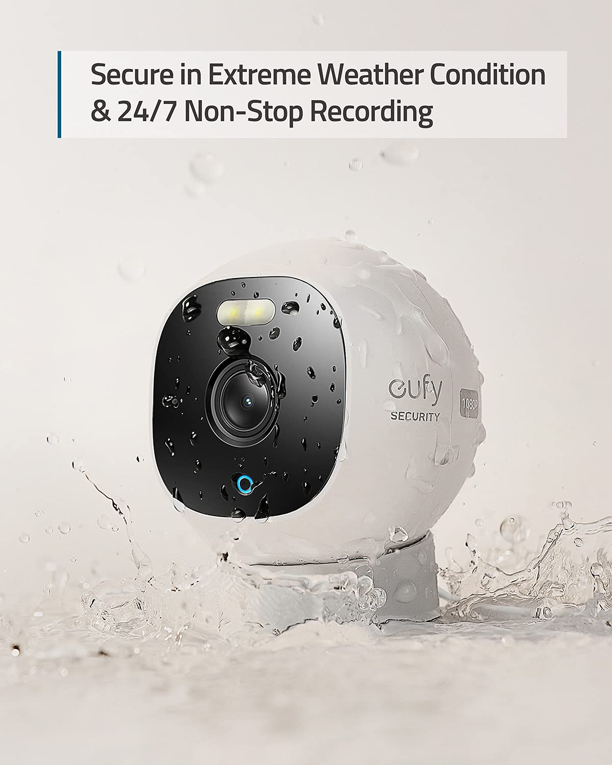 eufy Security Outdoor Cam E210, All-in-One Security Camera with 1080p Resolution, Spotlight, Color Night Vision, No Monthly Fees, Wired Camera, IP67 Weatherproof, Motion Only Alert*