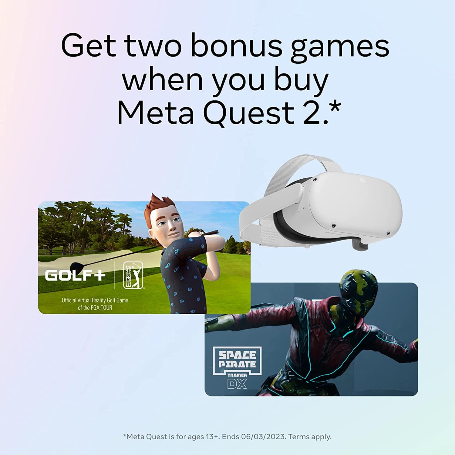 Meta Quest 2 All-In-One VR Headset with 256GB - Includes GOLF and Space Pirate Trainer DX