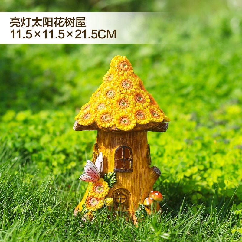 Solar Mushroom Tree House Castle Decorative Lights For Home Balcony