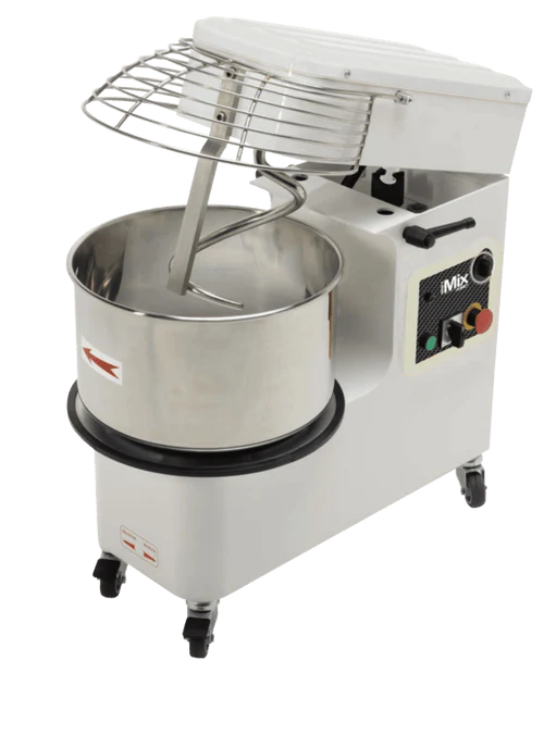 AMPTO Spiral Mixer 55 lbs dough. 37 lbs of flour. 34qts bowl. raising head and removed bowl. 220/60/3 - 2 Speeds. ETL. NSF - IM R25/2