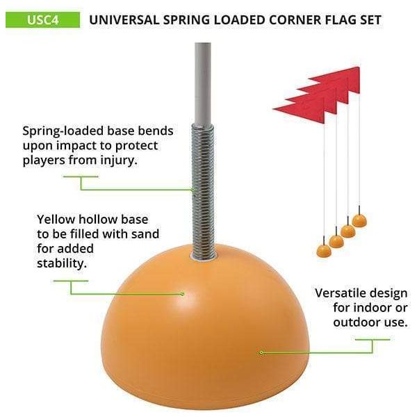 Champion Sports Universal Spring Loaded Corner Flag Set USC4