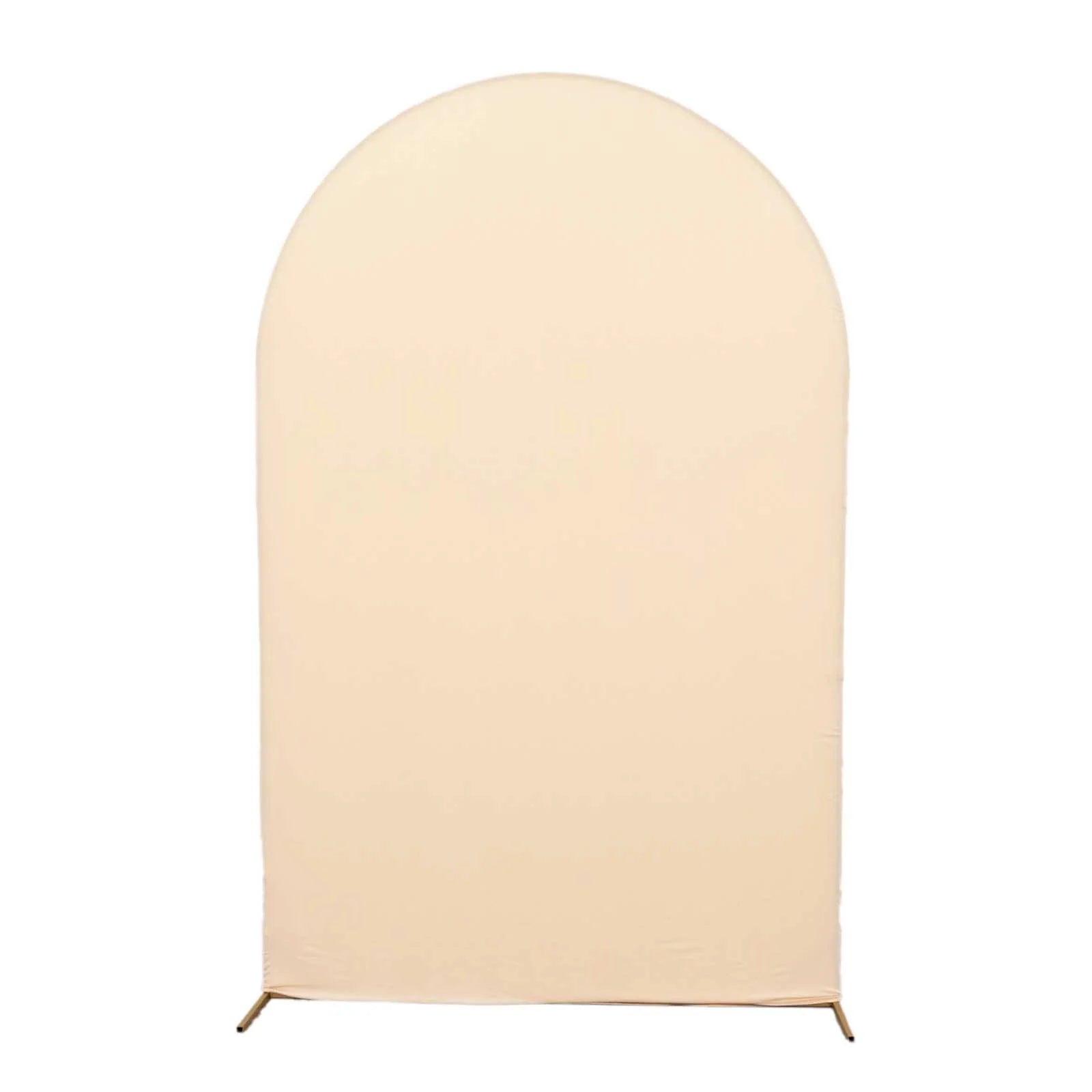 8 ft Matte Fitted Spandex Round Top Wedding Arch Backdrop Stand Cover