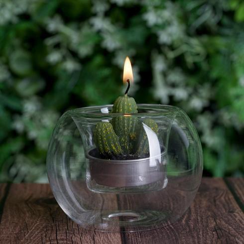 6 pcs Glass Globe Votive Candle Holders - Clear