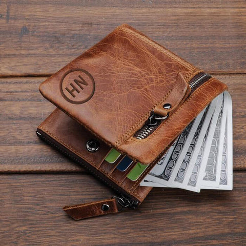 Men's Personalized RFID Card Wallet with Coin Pocket/ Gift for Him ...