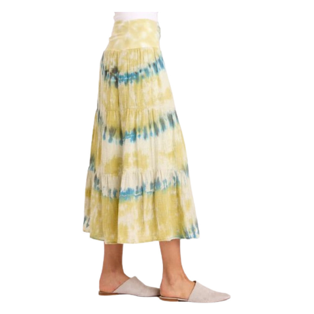 SIRIUS TIERED SKIRT DAUB WASH