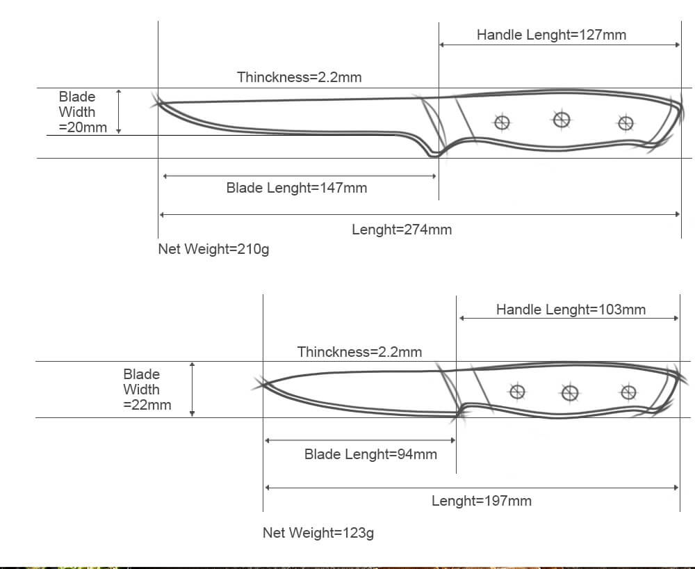 4-PIECE JAPANESE DAMASCUS KNIFE SET