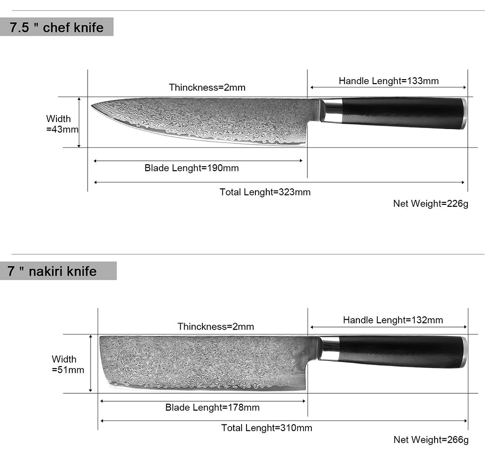 JAPANESE DAMASCUS KNIFE SET