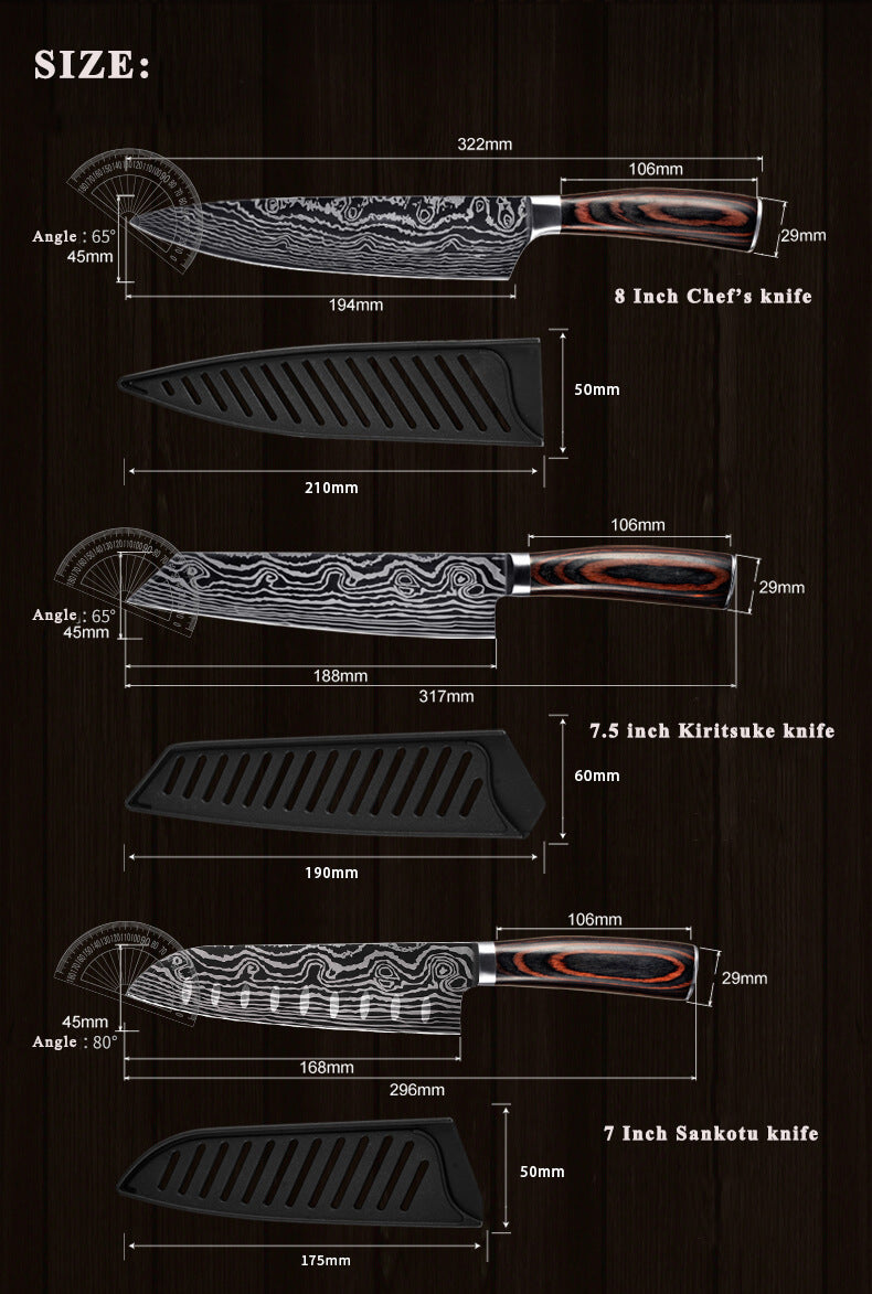 Professional Japanese Chef Knives Set