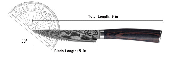 Japanese steak knife set dimension