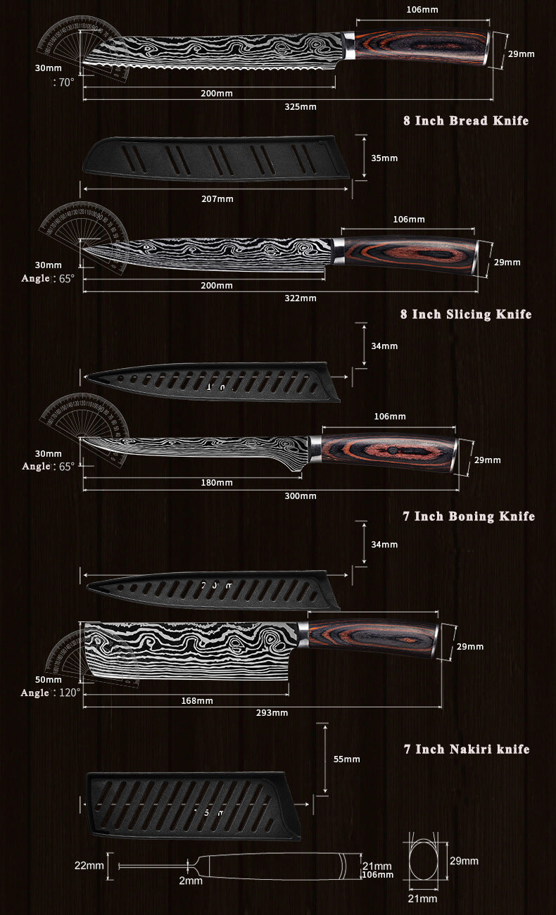 Professional Japanese Chef Knives Set