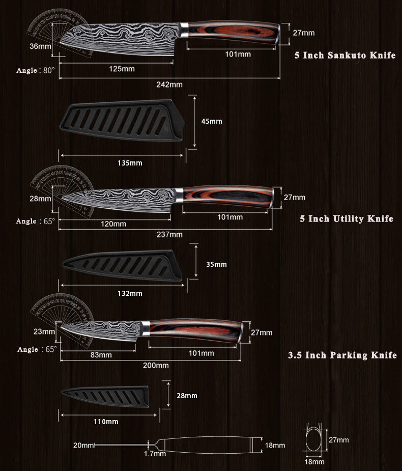 Professional Japanese Chef Knives Set