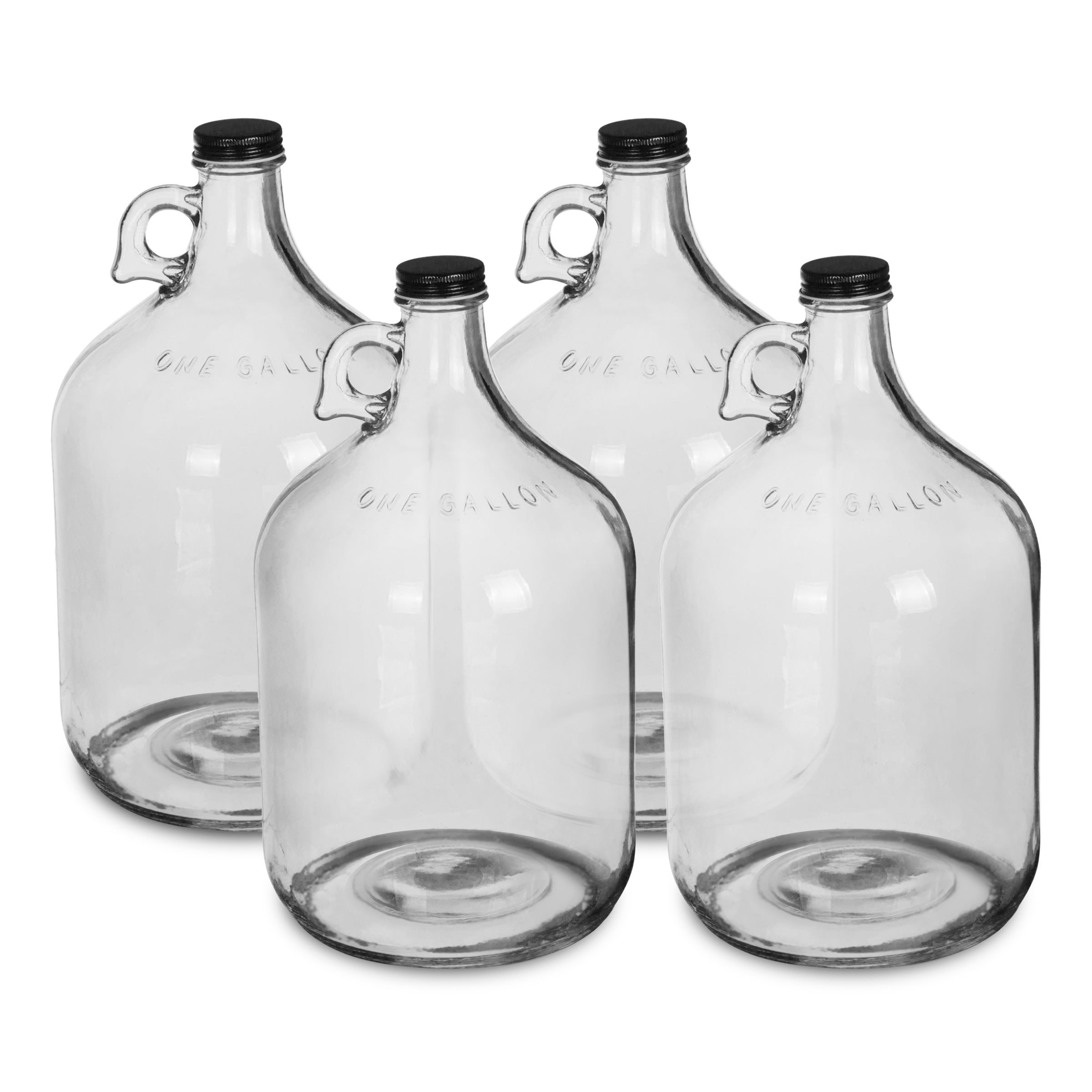  Geo 1 Gallon Clear Glass Bottles (4-Pack) 