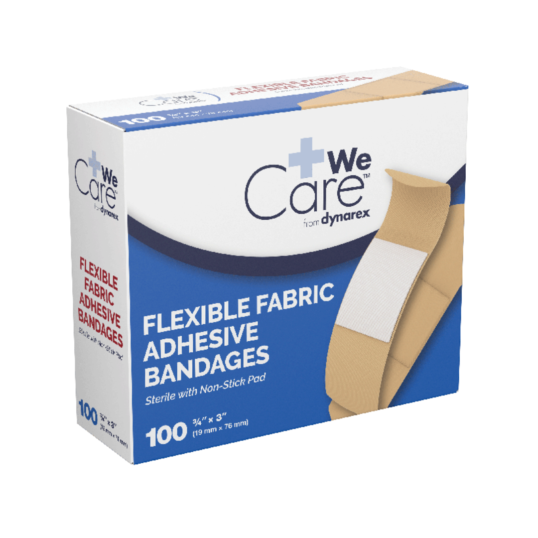 Dynarex Adhesive Flexible Fabric Bandages - Sterile - 7 Size Options