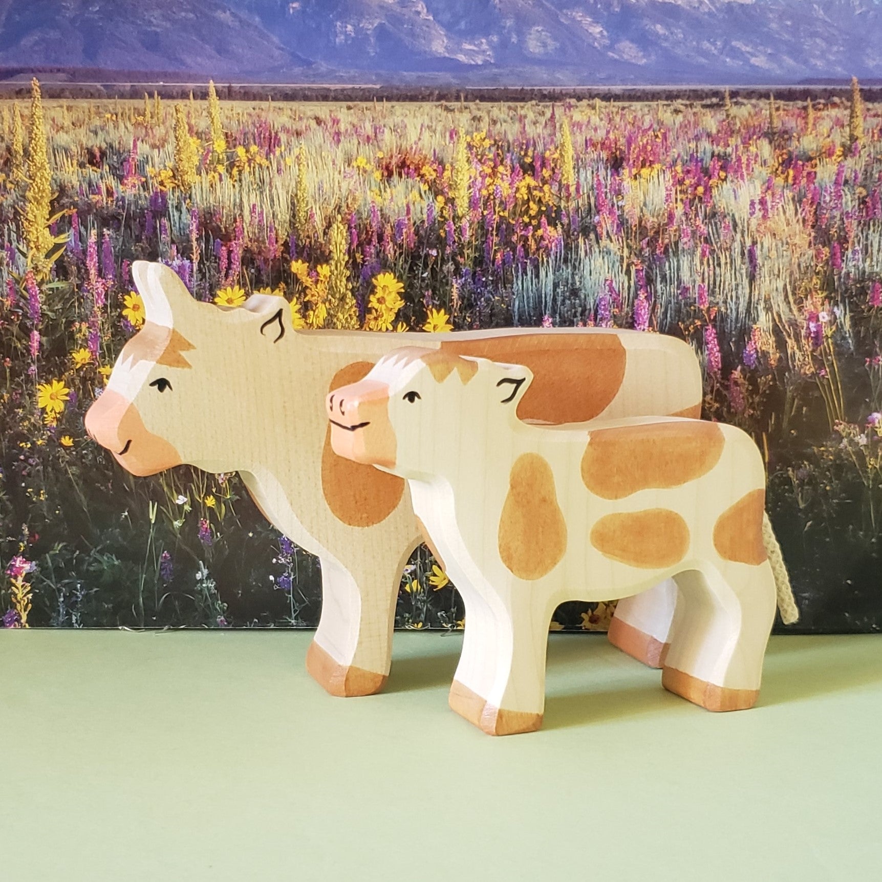 Brown Cow and Calf-Holztiger- Set of 2