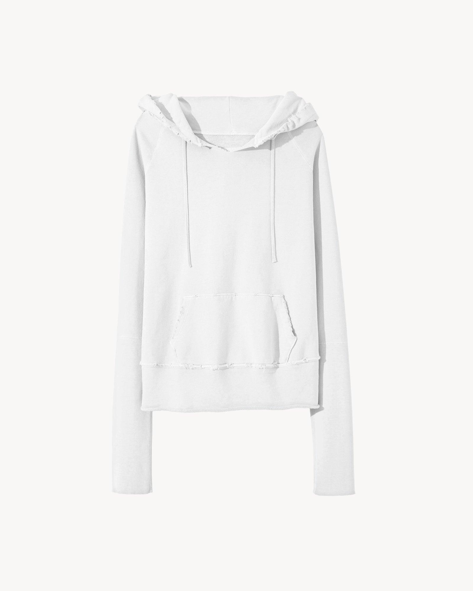 Nili Lotan Henriette Hooded Lace-up Tasseled Cotton-terry Poncho In Vintage White
