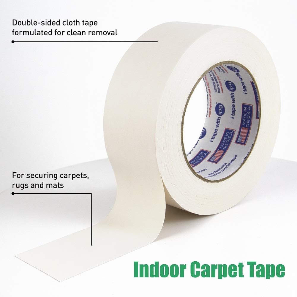4 Pack - IPG Double-Sided Indoor Carpet Tape, 1.88