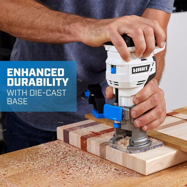 Restored Scratch and Dent HART 20-Volt Cordless Trim Router Kit for Cutting, Shaping and Trimming, (1) 2.0Ah Lithium-Ion Battery (Refurbished)