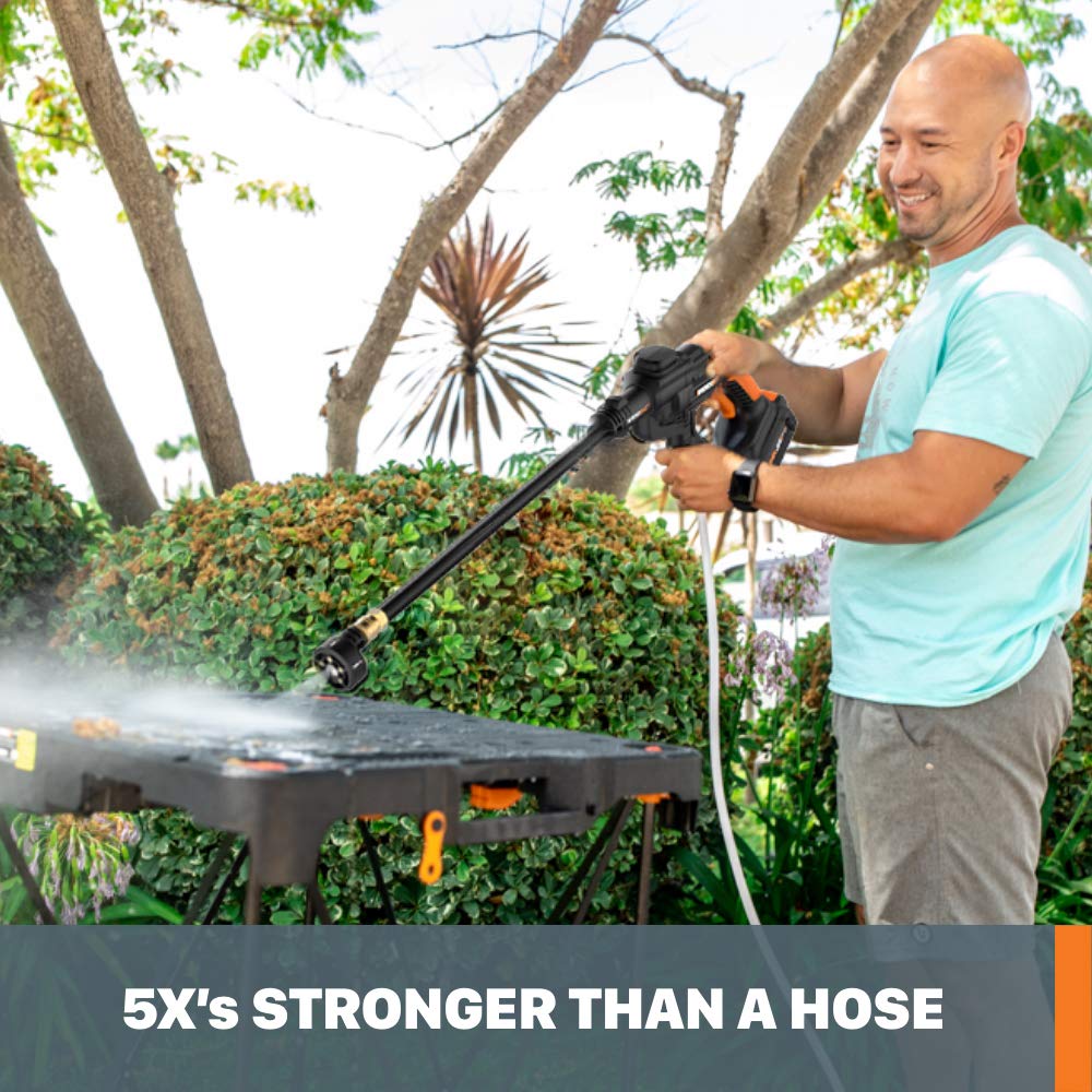 Restored Worx Hydroshot 20V Power Share 4.0Ah 320 PSI Cordless Portable Power Cleaner w/Cleaning Accessories - WG620.1 (Battery & Charger Included) (Refurbished)