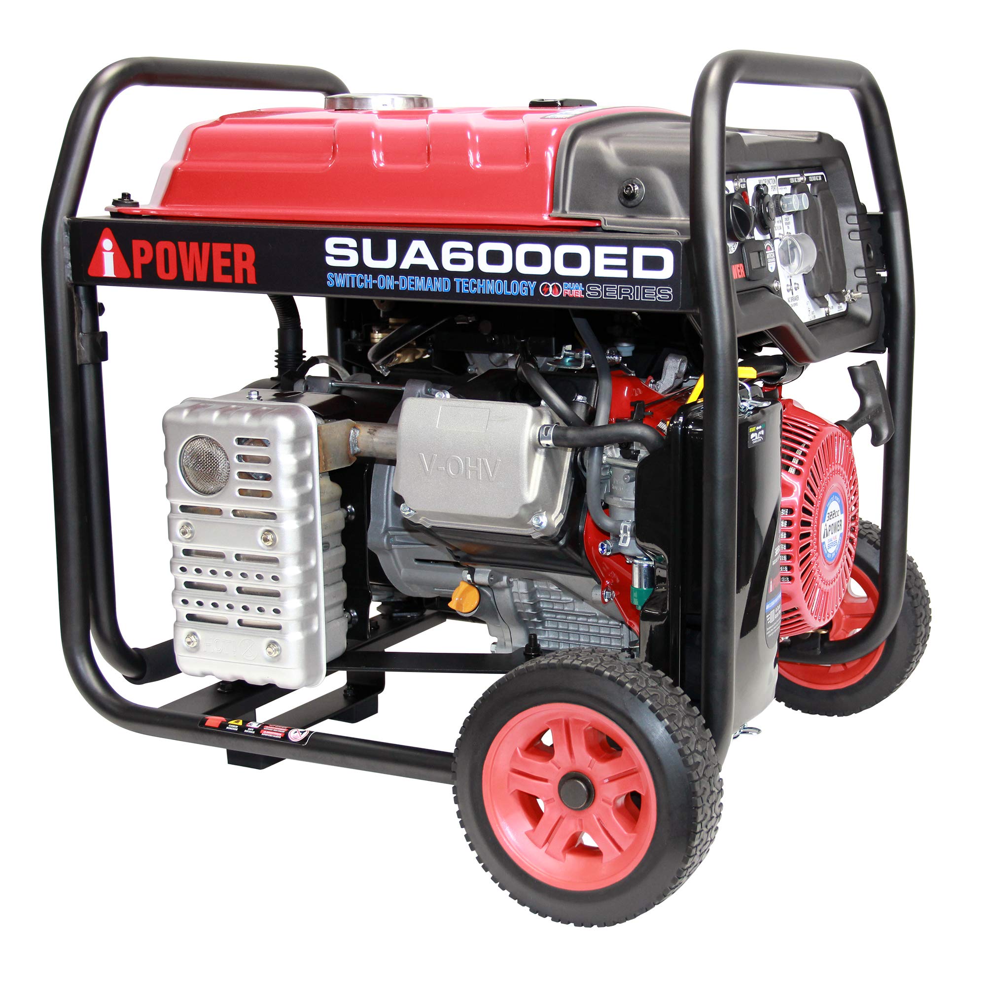 Restored Scratch and Dent A-iPower SUA6000ED 6000 Watt Portable Generator Gas & Propane Powered With Electric Start, Jobsite, RV, and Home Backup Emergency (Refurbished)