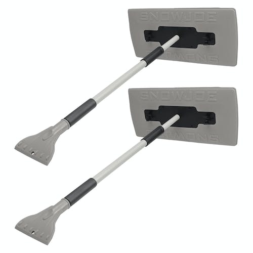 Restored Snow Joe SJBLZD-JMB-GRY2 Jumbo Telescoping Snow Broom + Ice Scraper | 2-Pack | Gray (Refurbished)