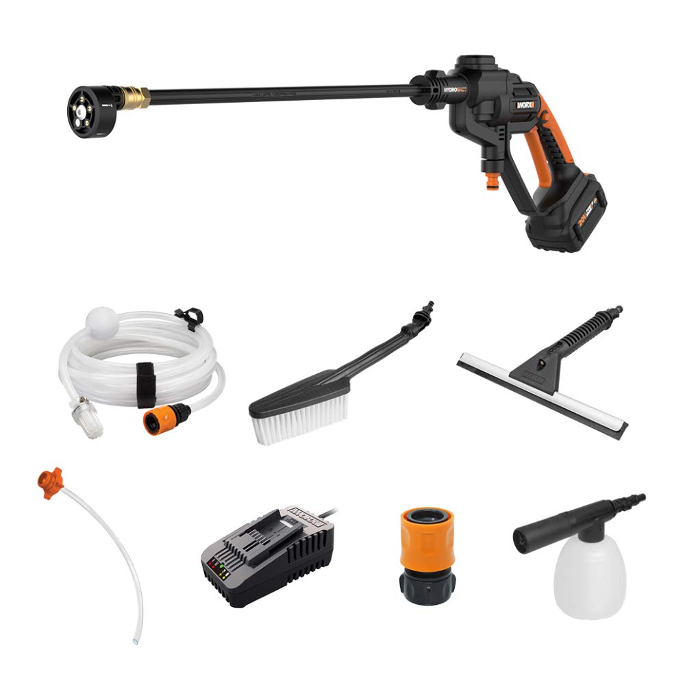 Restored Worx Hydroshot 20V Power Share 4.0Ah 320 PSI Cordless Portable Power Cleaner w/Cleaning Accessories - WG620.1 (Battery & Charger Included) (Refurbished)