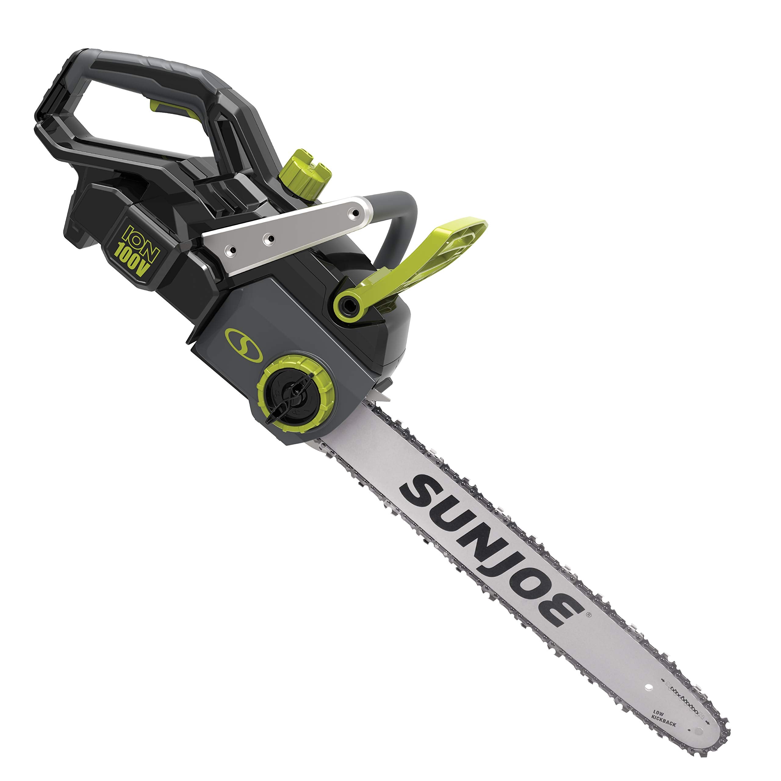 Restored Sun Joe iON100V-18CS-CT | 18-Inch 100-Volt Brushless Lithium-iON Cordless Handheld Chain Saw | Tool Only (Refurbished)