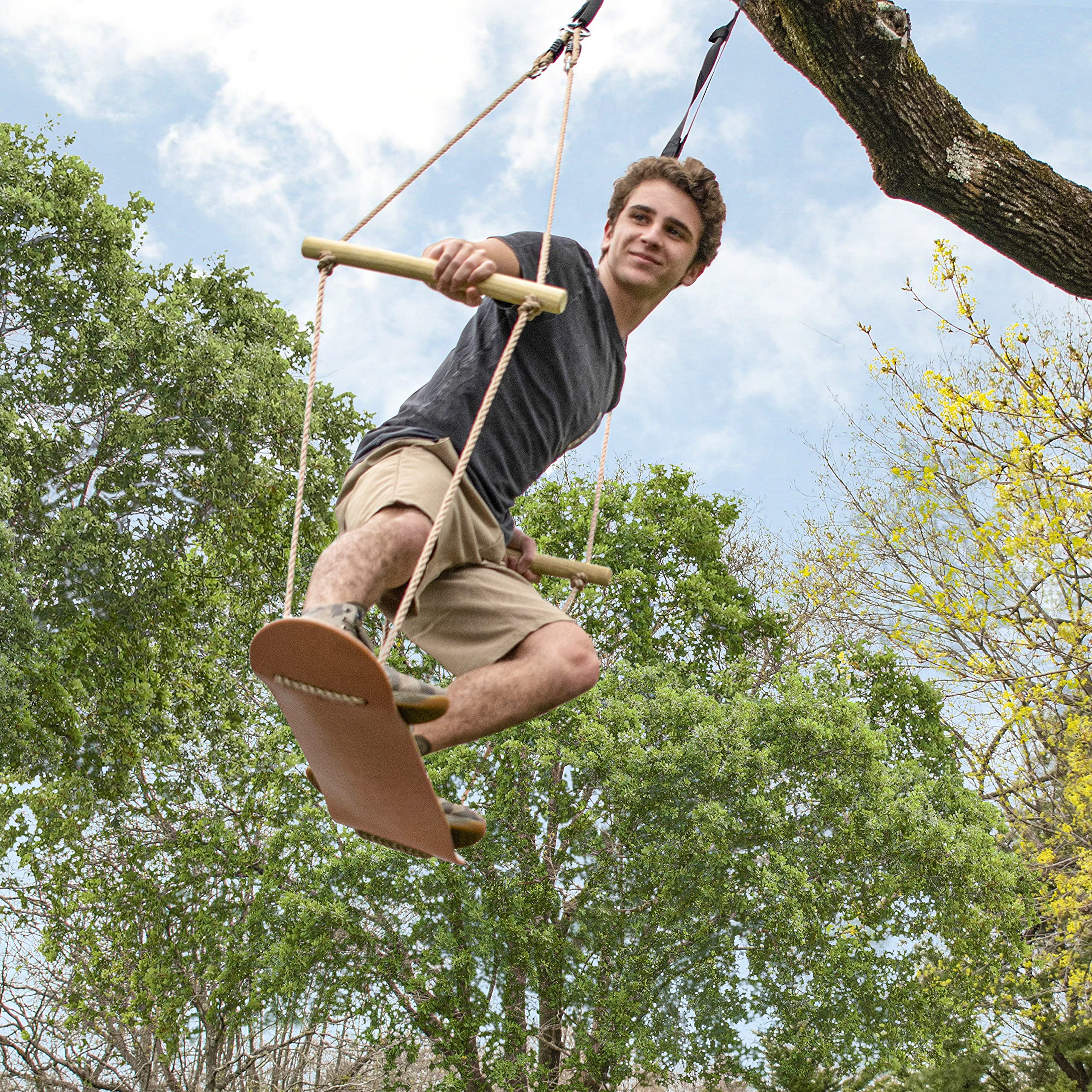 Restored Bliss Hammocks BH-992B Wooden Skateboard Swing, Light Wood (Refurbished)