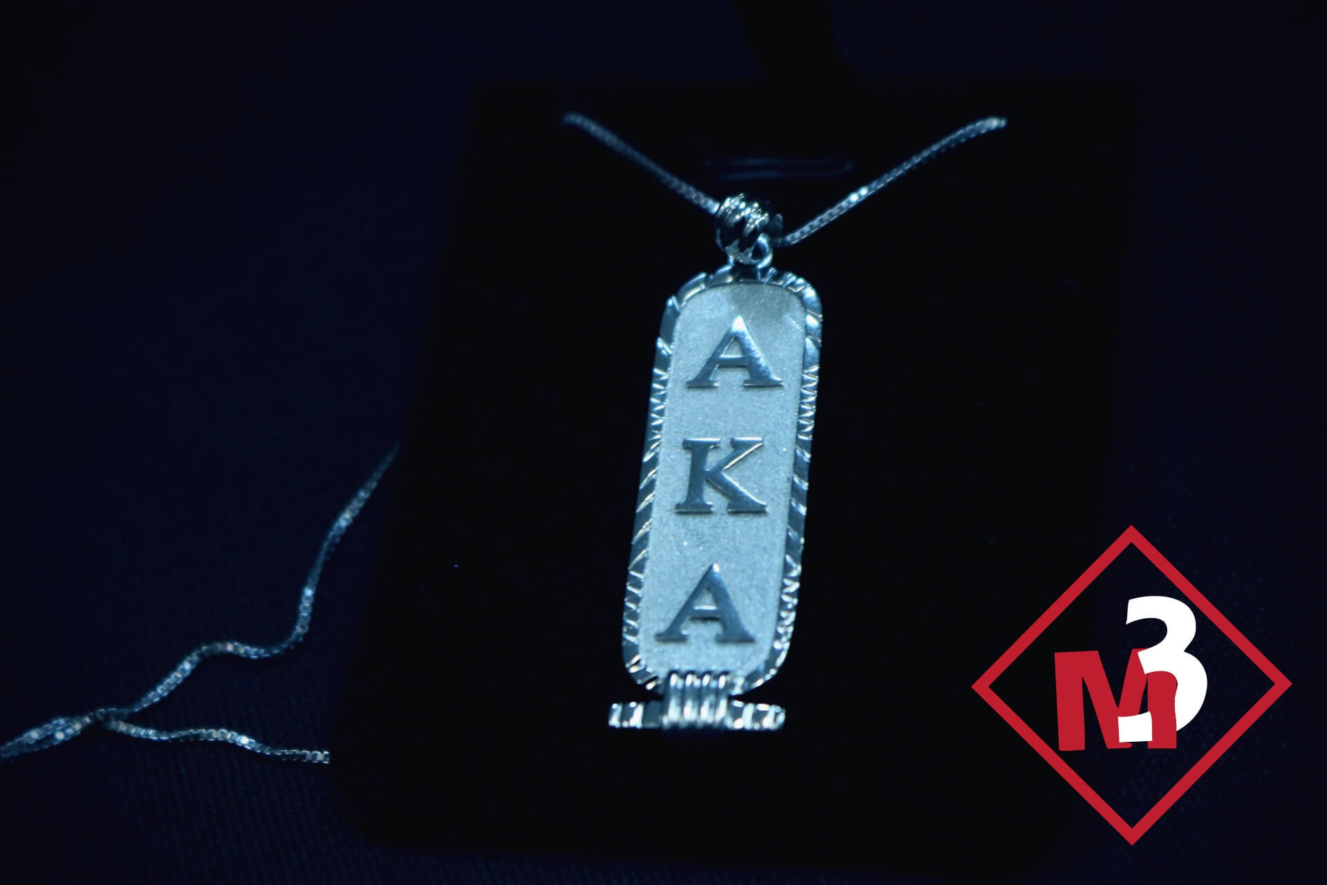 Sterling or Two Tone Cartouche Pendant - Alpha Kappa Alpha??