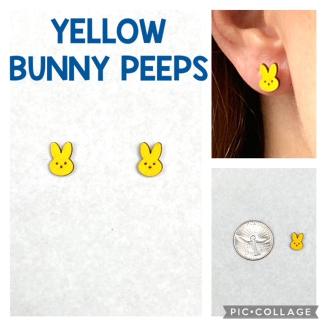 Yellow Bunny Peep Studs