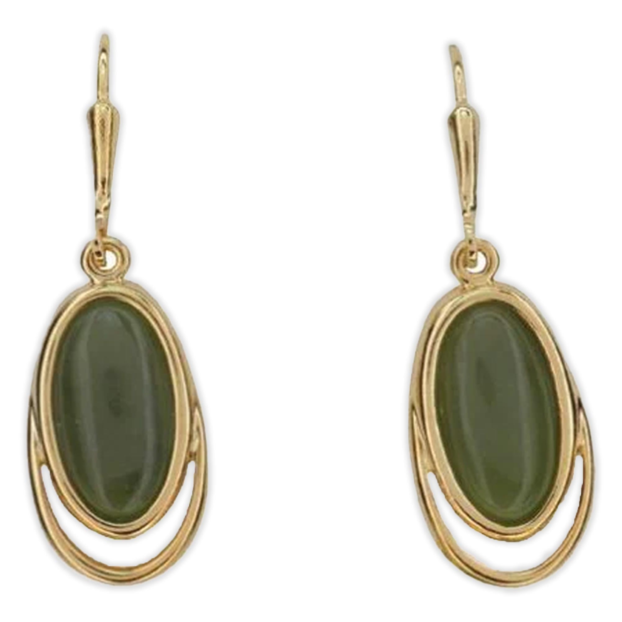 Ariki Jade Ornate Oval Earrings