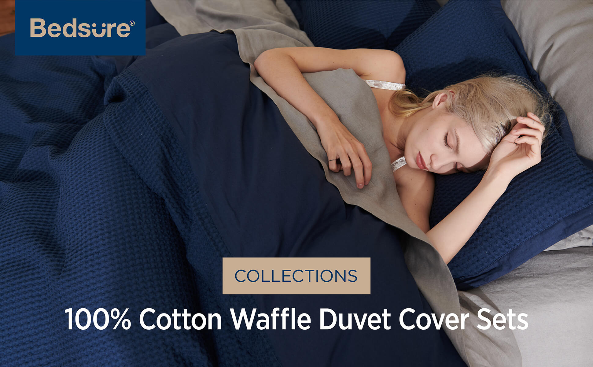 100% Cotton Waffle Weave Duvet Cover Set 1