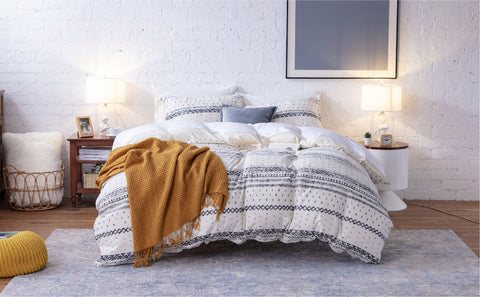 Bedsure | 80% Cotton 20% Linen Duvet Cover Set A