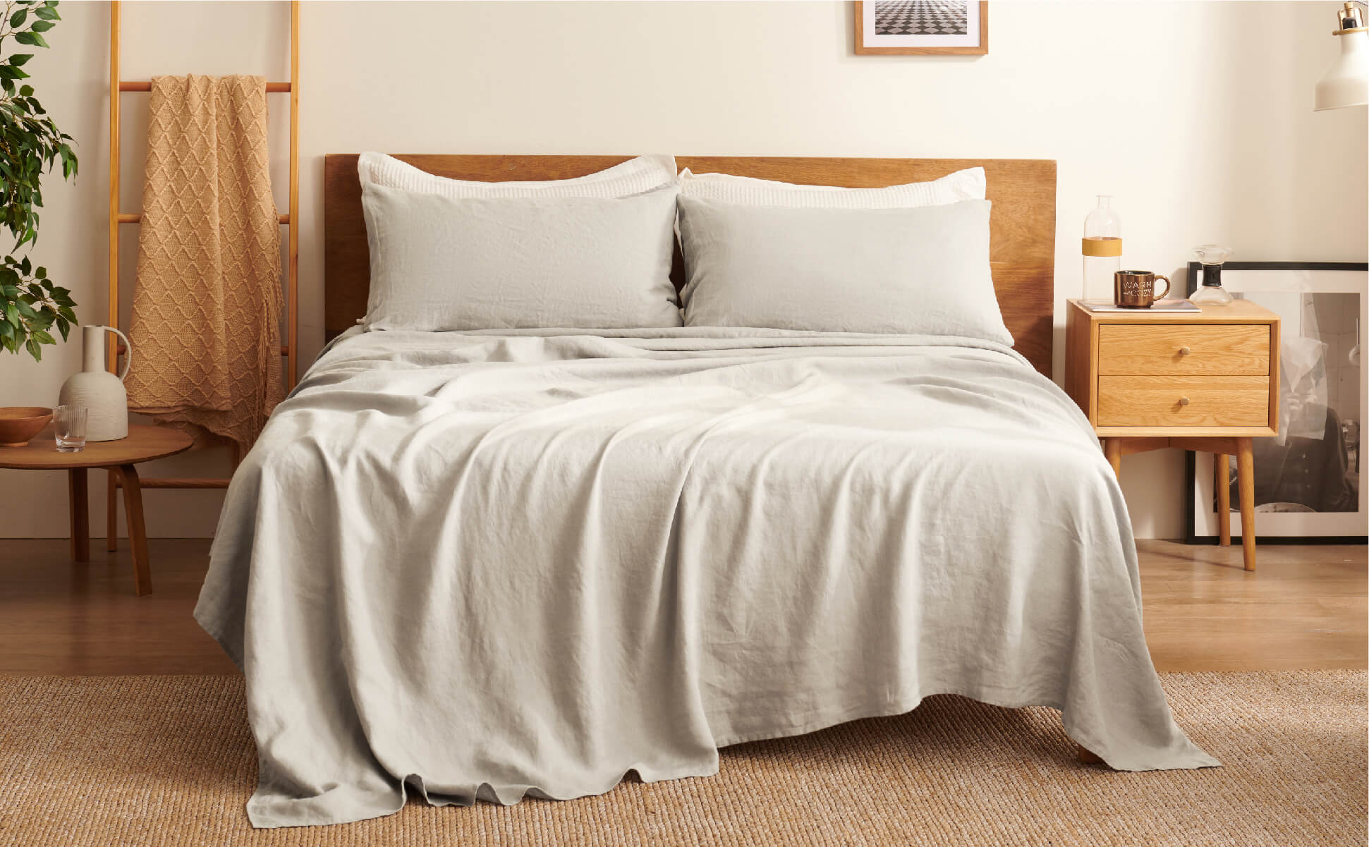 100% Linen Bed Sheet Set | Bedsure 3