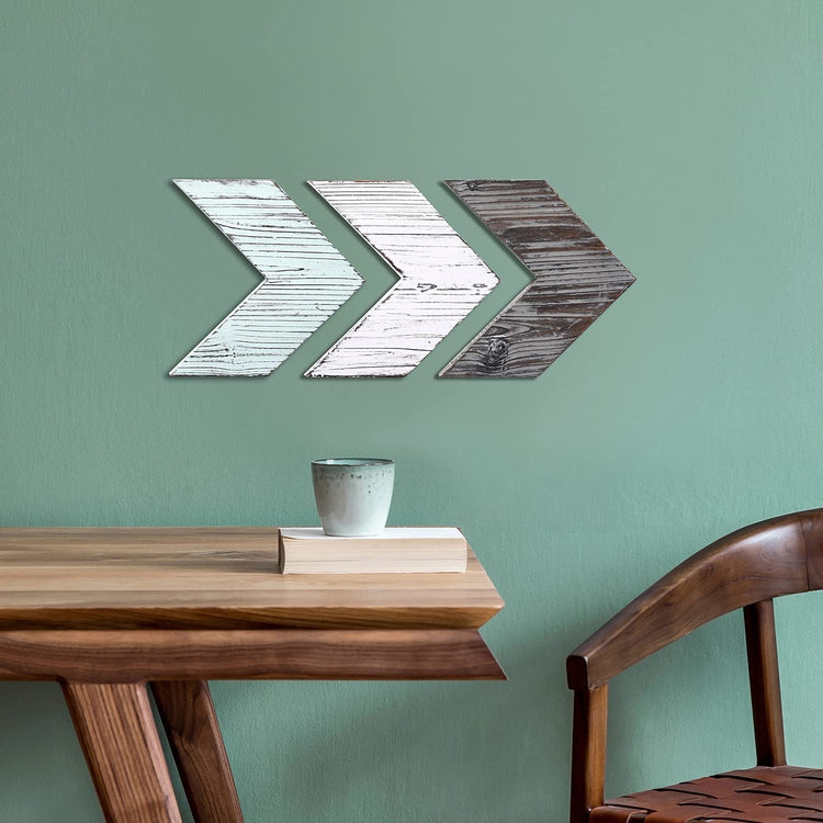 Rustic Wood Chevrons, Multicolor, Set of 3