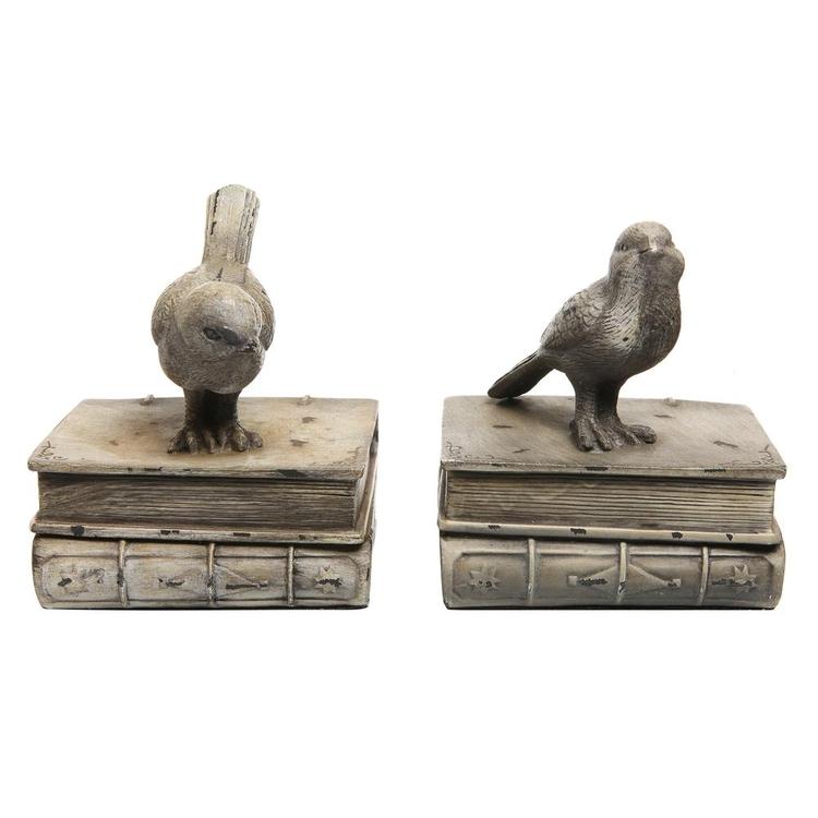 White Birds & Books Design Bookends