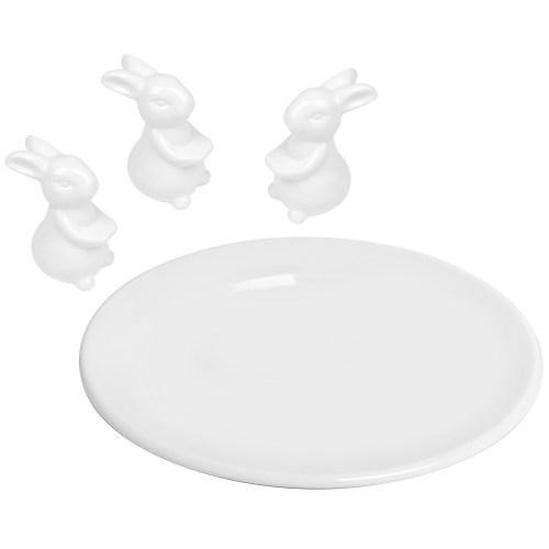 White Ceramic Bunny Serving Plate